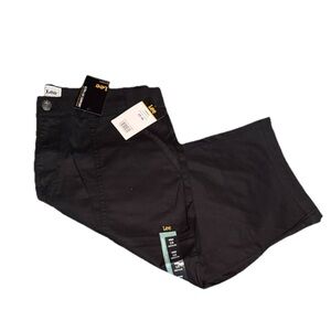 Lee Unionall Black Skimmer midrise ultra lux comfort workwear shorts 17” inseam